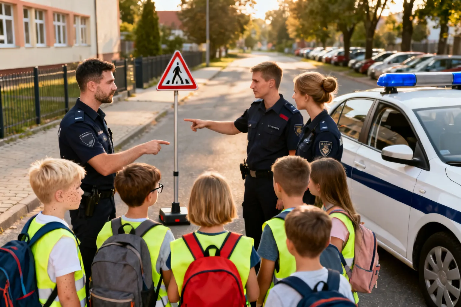 Policjanci prowadzili zajęcia o bezpiecznej drodze do szkoły w Skrzeszewie Żukowskim