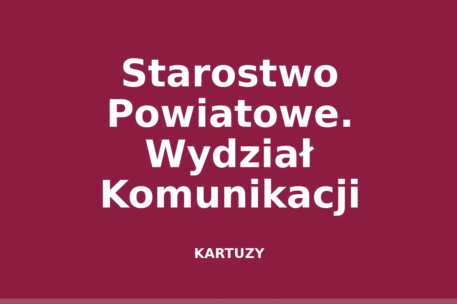 Starostwo Powiatowe. Wydział Komunikacji